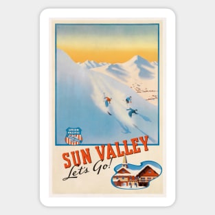 Sun Valley Idaho Vintage Ski Poster Sticker